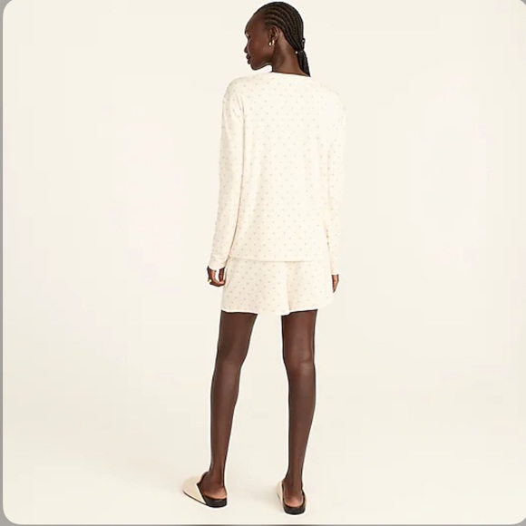 NWT J. Crew Eco Dreamiest Henley Short Set in Tiny Diamonds - Picture 3 of 4